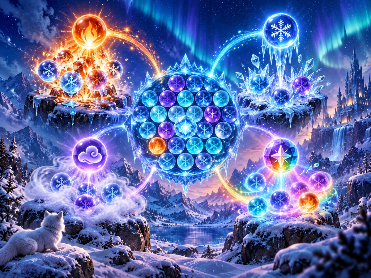 Ilustración de los poderes de fuego, hielo, bruma y cambio de color.
