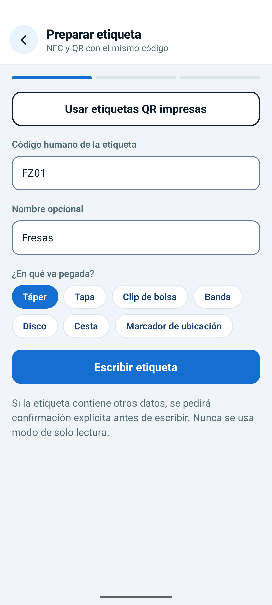 Acceso a la información con NFC o QR.
